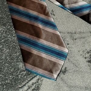 New Grey & Blue Striped Necktie - NWOT